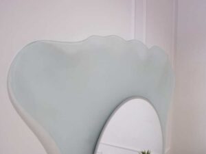 circle mirror shell pattern frame