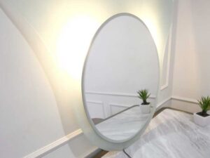 circle mirror shell pattern frame