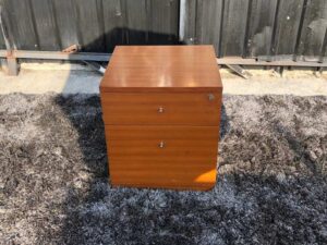 Mobile cabinet, 2 drawers, wooden frame, with wheels