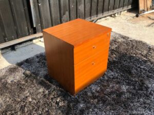 Mobile cabinet, 2 drawers, wooden frame, with wheels