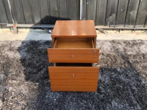 Mobile cabinet, 2 drawers, wooden frame, with wheels