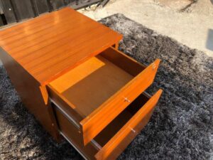 Mobile cabinet, 2 drawers, wooden frame, with wheels