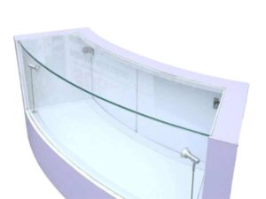 Jewelry cabinet, glass product display cabinet, long curve shape, purple