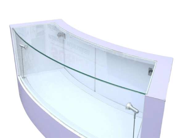 Jewelry cabinet, glass product display cabinet, long curve shape, purple