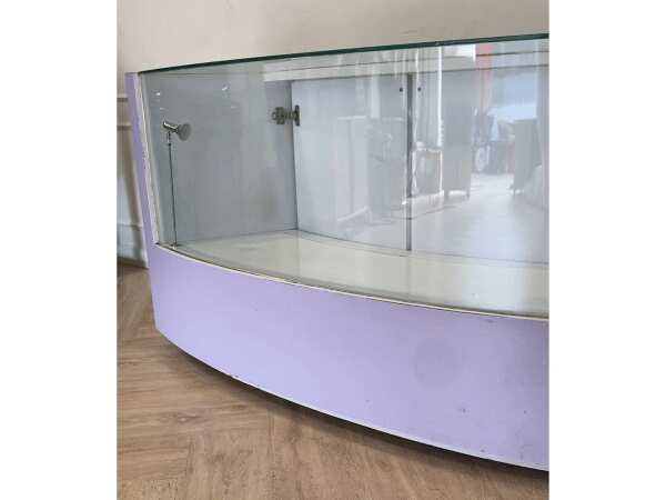 Jewelry cabinet, glass product display cabinet, long curve shape, purple