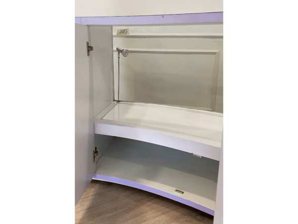 Jewelry cabinet, glass product display cabinet, long curve shape, purple