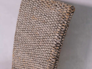 An all-wood chair with a beautiful frame and a chic woven rope backrest.