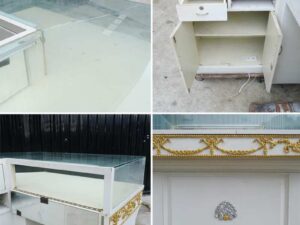 Jewelry cabinet, jewelry cabinet, diamond cabinet, product display cabinet, white cut corner cabinet