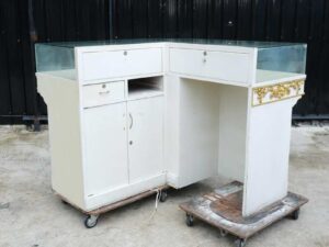 Jewelry cabinet, jewelry cabinet, diamond cabinet, product display cabinet, white cut corner cabinet