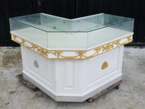 Jewelry cabinet, jewelry cabinet, diamond cabinet, product display cabinet, white cut corner cabinet
