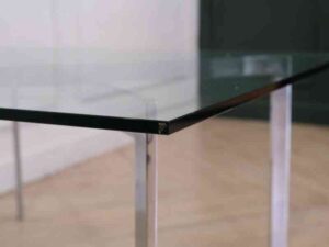 Square glass table steel frame 4 legs brand modemform