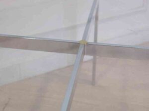 Square glass table steel frame 4 legs brand modemform
