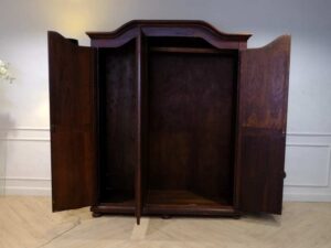 Wardrobe with 3 doors, opening, walnut color, European workmanship, sourced from Germany.