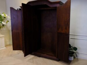 Wardrobe with 3 doors, opening, walnut color, European workmanship, sourced from Germany.