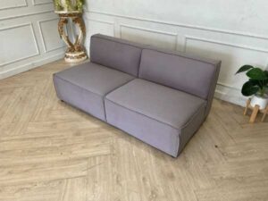 2 seat sofa, fabric cushion, gray color