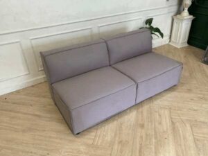 2 seat sofa, fabric cushion, gray color
