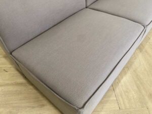 2 seat sofa, fabric cushion, gray color