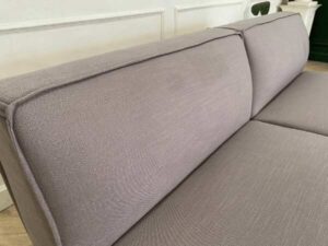 2 seat sofa, fabric cushion, gray color
