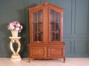 Wooden display cabinet, Louis style, European work from Germany.