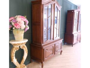 Wooden display cabinet, Louis style, European work from Germany.