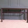 Multi-purpose wooden table Rectangular shape, dark brown.