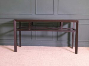 Multi-purpose wooden table Rectangular shape, dark brown.