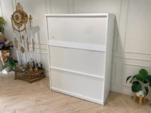 3-door wardrobe, wooden frame, white