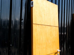 Wooden door, lever knob modern style