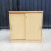 2 sliding door document cabinet with built-in shelves, cream color
