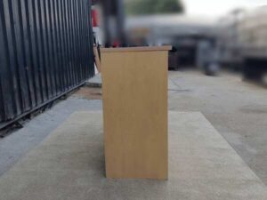 2 sliding door document cabinet with built-in shelves, cream color