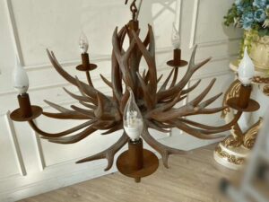 Deer antler chandelier, vintage style