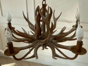 Deer antler chandelier, vintage style