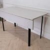 Work desk, wooden top, steel frame, white