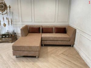 3-seat L-shaped corner sofa, fabric cushion, with 3 pillows *Brand new, never used