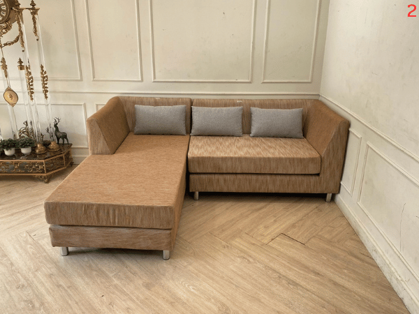 3-seat L-shaped corner sofa, fabric cushion, with 3 pillows *Brand new, never used
