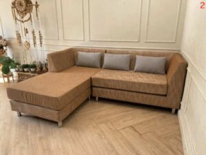 3-seat L-shaped corner sofa, fabric cushion, with 3 pillows *Brand new, never used