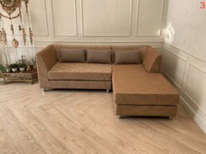 3-seat L-shaped corner sofa, fabric cushion, with 3 pillows *Brand new, never used