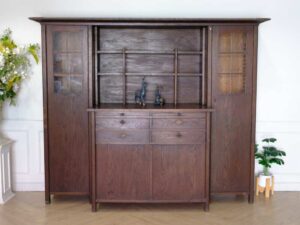 Multi-purpose storage cabinet, walnut color, European workmanship, sourced from Germany.