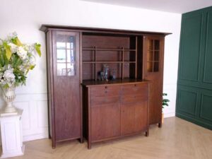 Multi-purpose storage cabinet, walnut color, European workmanship, sourced from Germany.