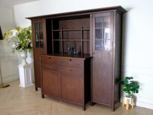 Multi-purpose storage cabinet, walnut color, European workmanship, sourced from Germany.