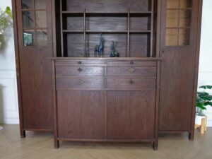 Multi-purpose storage cabinet, walnut color, European workmanship, sourced from Germany.