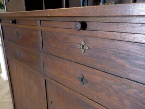 Multi-purpose storage cabinet, walnut color, European workmanship, sourced from Germany.