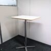 Tall table square bar table steel legs wooden top white