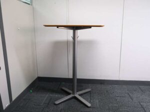 Tall table square bar table steel legs wooden top white