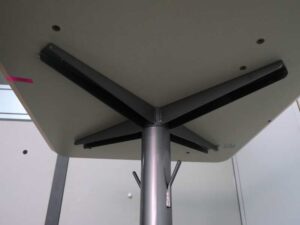 Tall table square bar table steel legs wooden top white