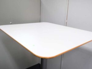 Tall table square bar table steel legs wooden top white