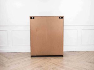 Chest of drawers chest of drawers storage cabinet square shape Black wood pattern surface 4 drawers