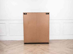 Chest of drawers chest of drawers storage cabinet square shape Black wood pattern surface 4 drawers