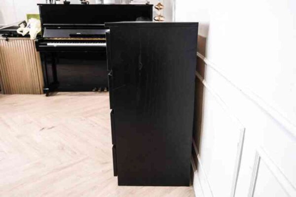 Chest of drawers chest of drawers storage cabinet square shape Black wood pattern surface 4 drawers