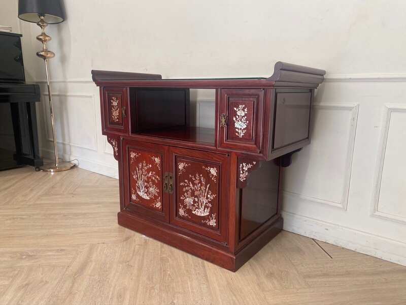Porch table display cabinet wooden cabinet corner cabinet TV cabinet porch decoration flower pattern_ZZ1JSVLBM9
